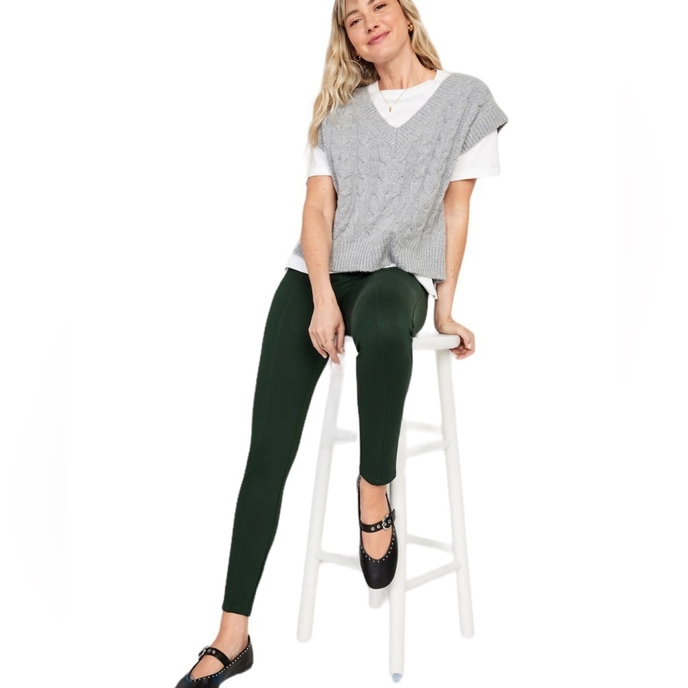 Extra High-Waisted Stevie Skinny Navy Blue Ankle Pants for Women Size Large New